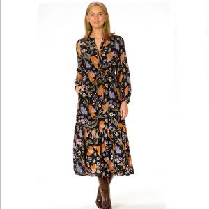 Olivia James The Label Lydia Black Floral Dress